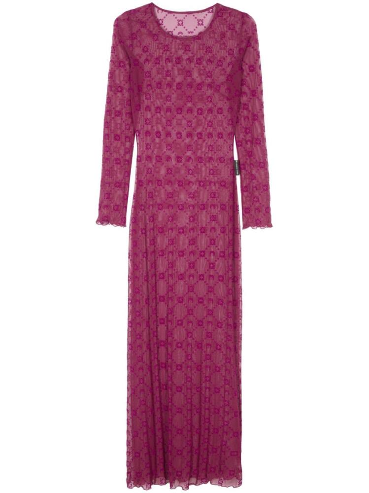 Marine Serre Moonogram mesh maxi dress - Pink Cover