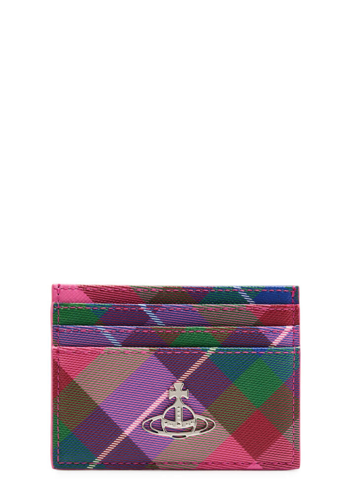 Vivienne Westwood Tartan-print Faux Leather Card Holder - Pink Cover