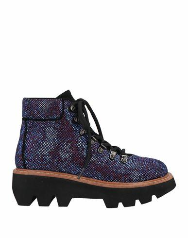 Lola Cruz Woman Ankle boots Blue Leather Cover