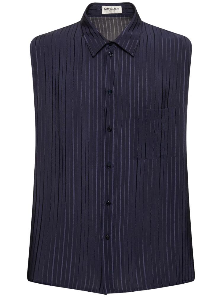 SAINT LAURENT Sleeveless Silk Shirt Cover