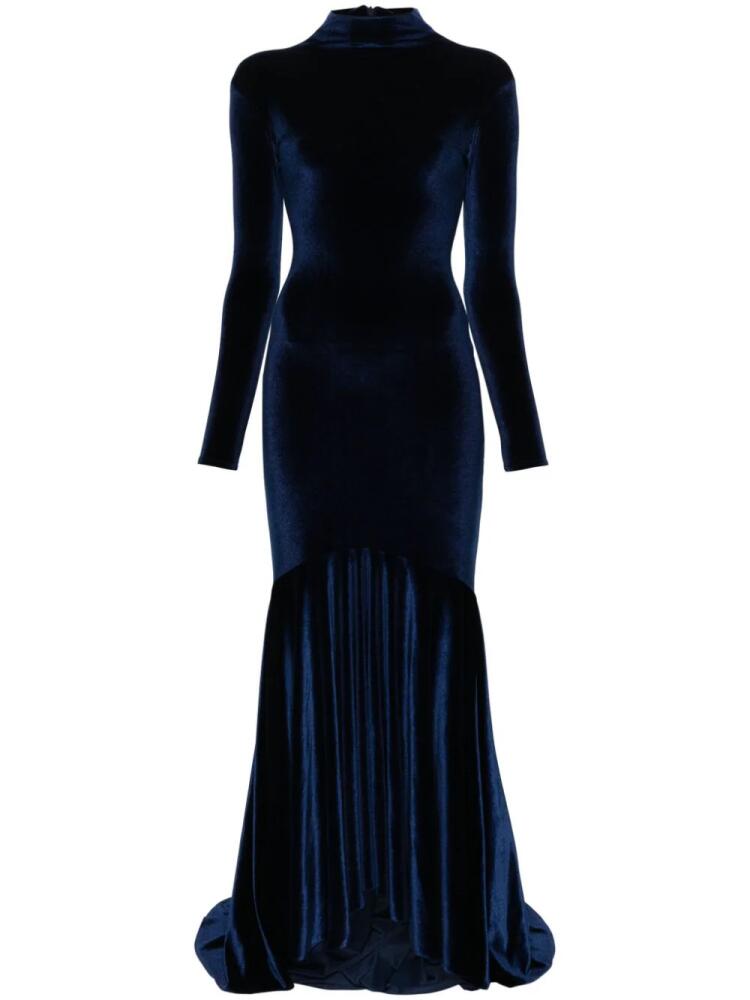 Atu Body Couture high-neck velvet gown - Blue Cover