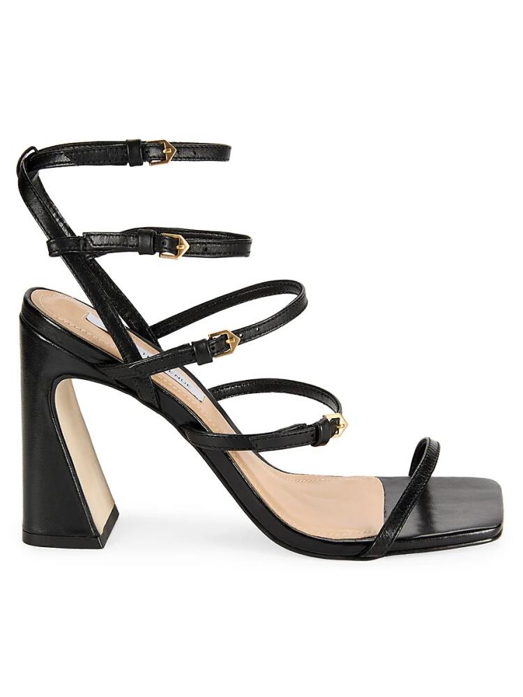 Saks Fifth Avenue Women's Leather Gladiator Block Heel Sandals - Black Cover