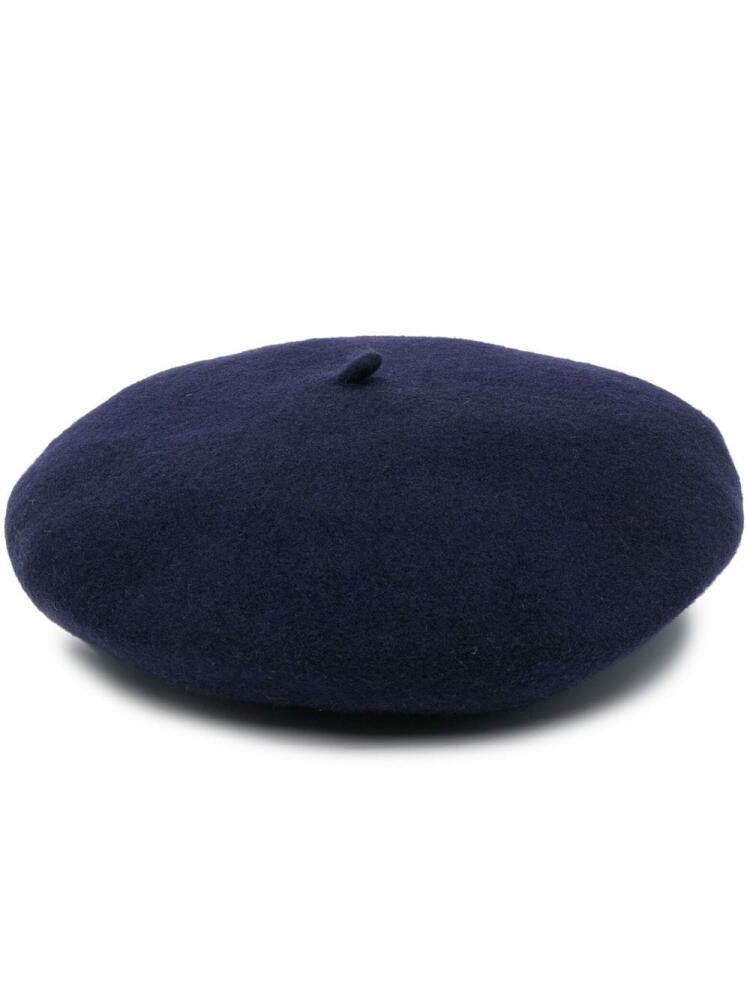 Maison Margiela four-stitch wool beret - Blue Cover