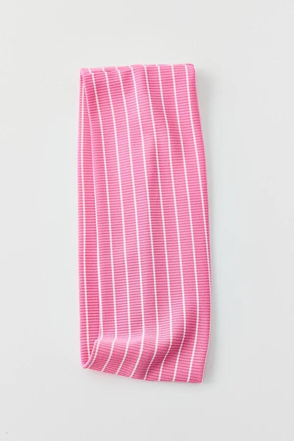 Striped Wide Fit Soft Headband in Pink Cover