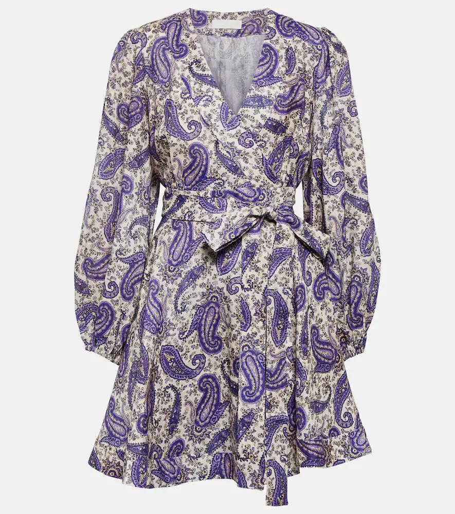 Zimmermann Paisley linen wrap minidress Cover