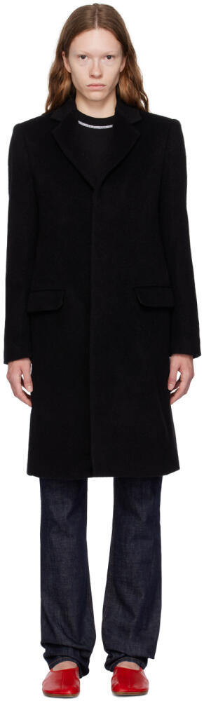 MM6 Maison Margiela Black Button Coat Cover