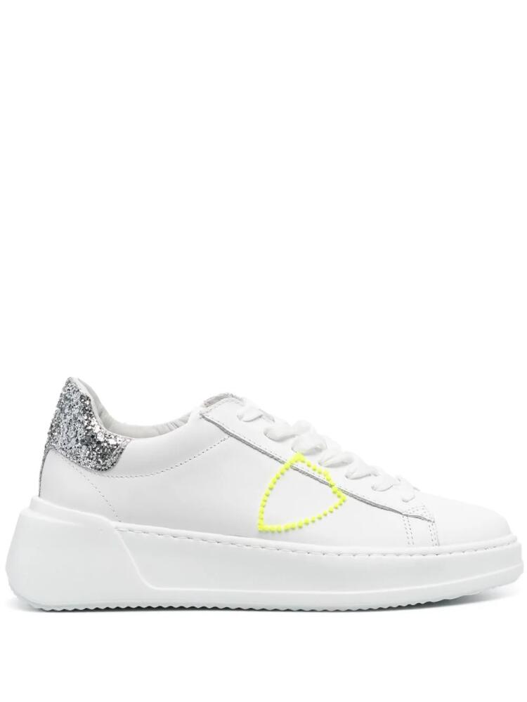 Philippe Model Paris Temple leather low-top sneakers - White Cover