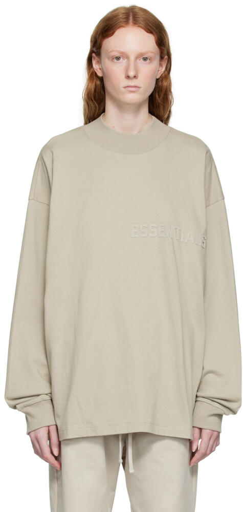 Fear of God ESSENTIALS Gray Cotton Long Sleeve T-Shirt Cover