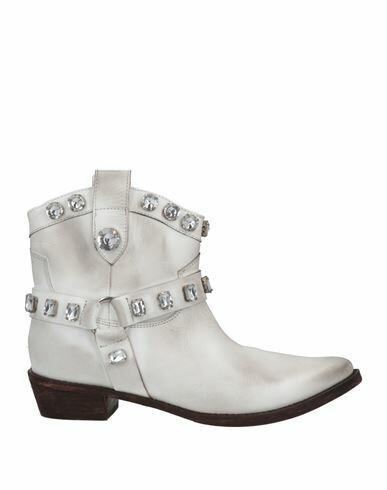 Coral Blue Woman Ankle boots White Leather Cover