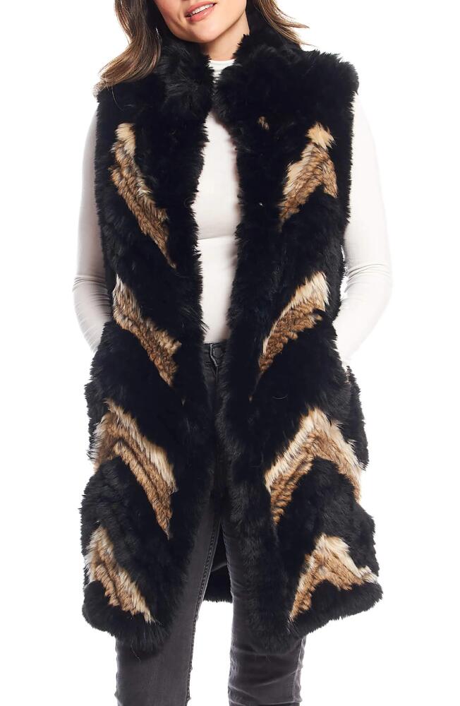 DONNA SALYERS FABULOUS FURS Kayce Faux Fur Vest in Multi Black Cover