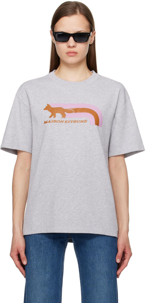 Maison Kitsuné Gray Flash Fox T-Shirt Cover