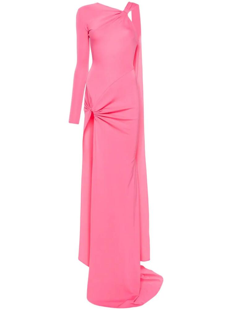 David Koma knot-detail asymmetric maxi dress - Pink Cover