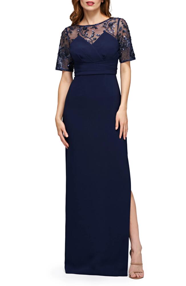 JS Collections Vanessa Embellished Column Gown in Navy Cover