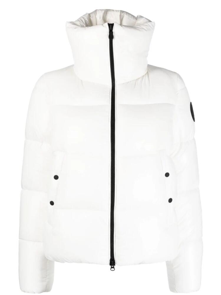 Save The Duck logo-patch puffer jacket - White Cover