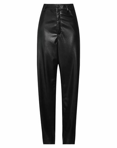 Laneus Woman Pants Black Polyester, Polyurethane Cover