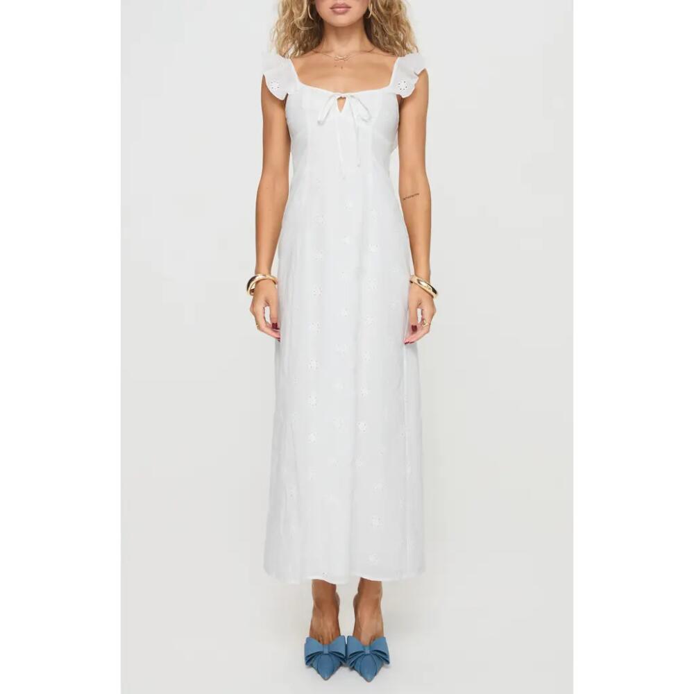 Princess Polly Lombardi Eyelet Embroidered Maxi Dress in White Cover