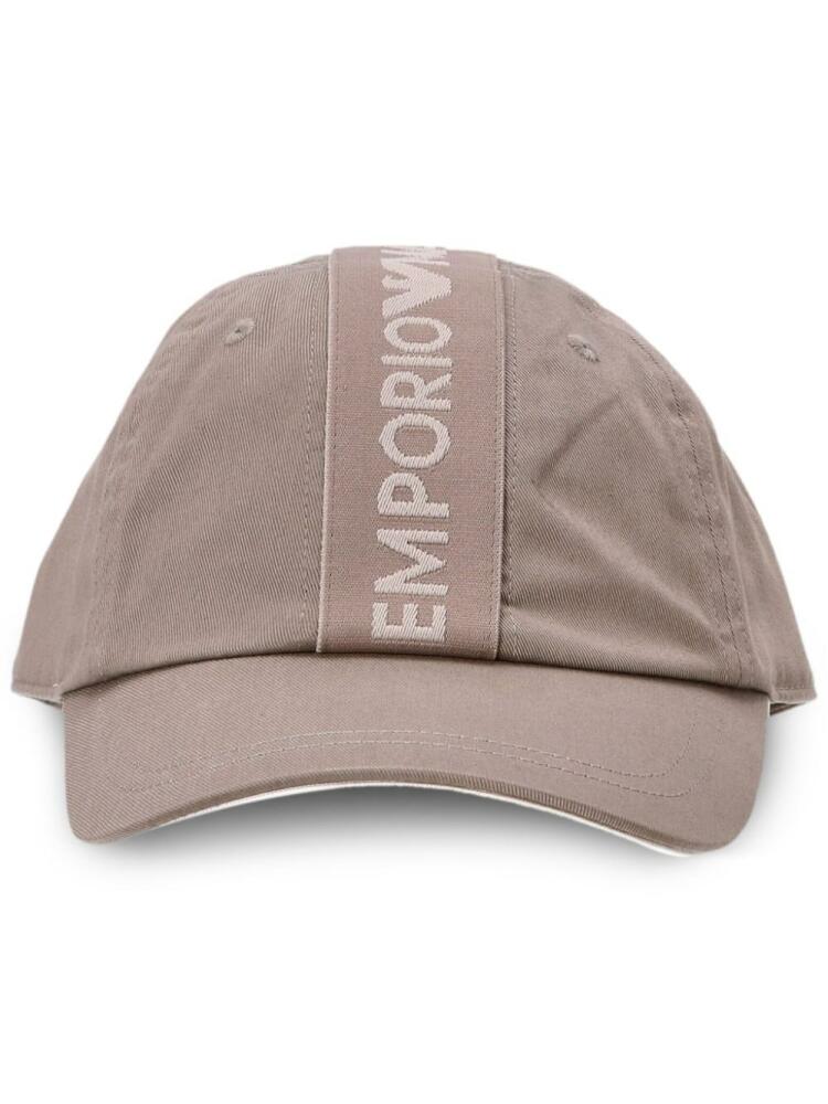 Emporio Armani logo-print cotton cap - Neutrals Cover