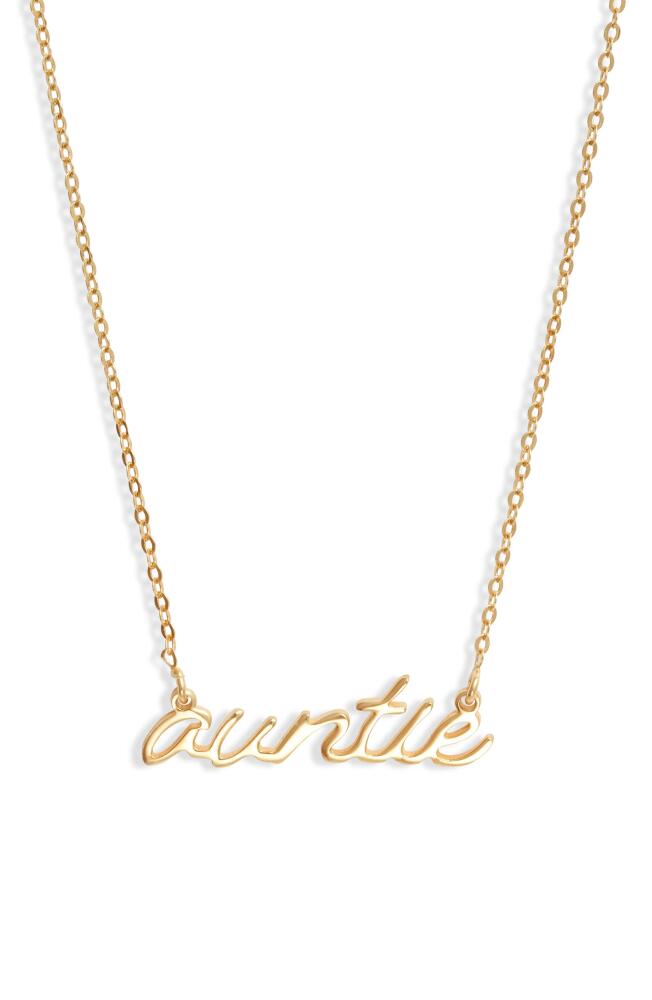 Argento Vivo Sterling Silver Auntie Pendant Necklace in Gold Cover