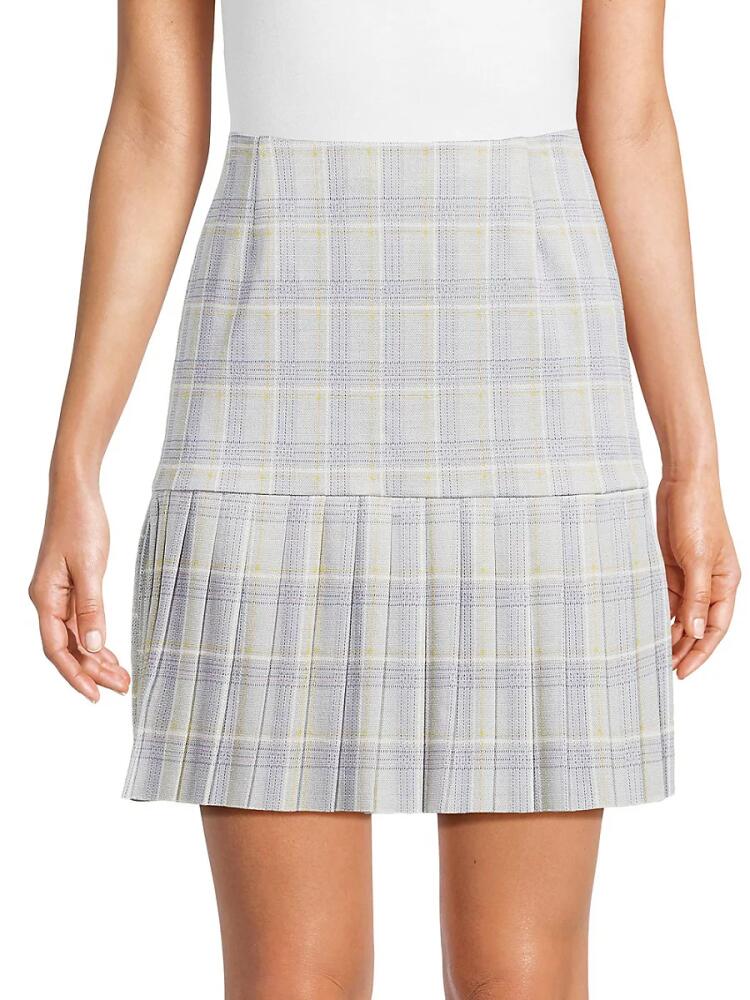 Love Ady Women's Plaid Pleated Mini Skirt - Lilac Multicolor Cover