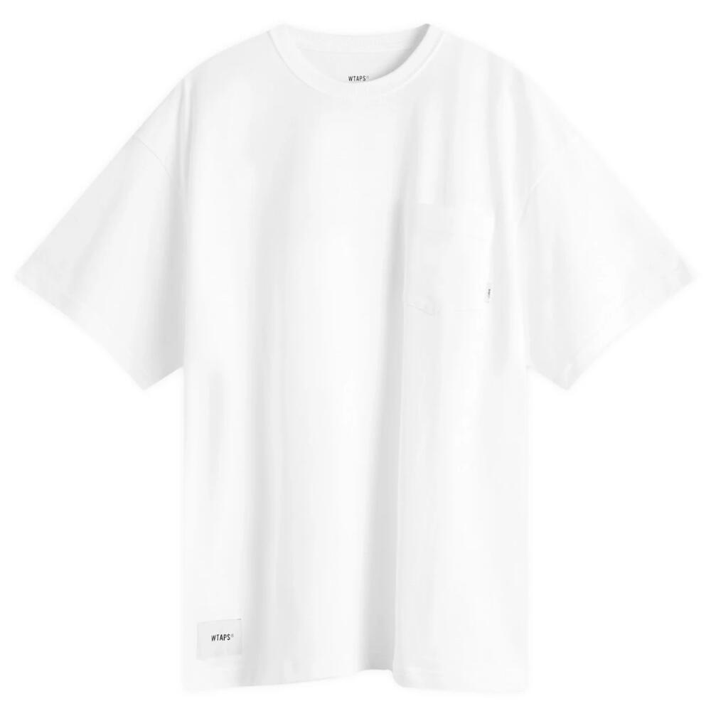 WTAPS Men's 24 Back Print Pocket T-Shirt in White Cover