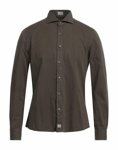 Sonrisa Man Shirt Dark brown Cotton Cover