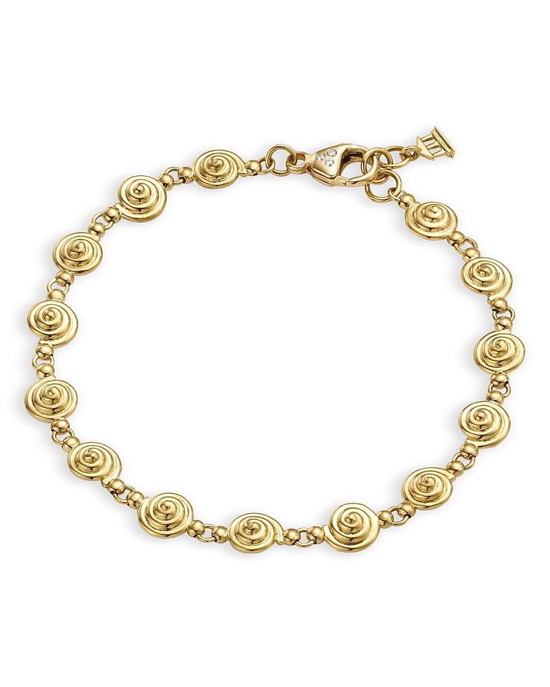 Temple St. Clair 18K Yellow Gold Classic Diamond Accent Spiral Link Bracelet Cover