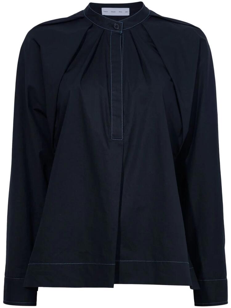 Proenza Schouler White Label pleated mock-neck poplin shirt - Black Cover