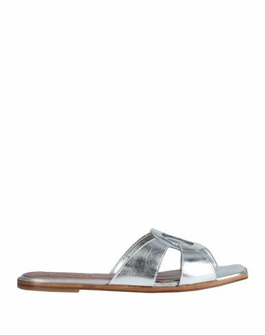 Arket Woman Sandals Silver Soft Leather Cover