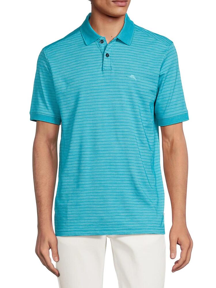 Tommy Bahama Men's Gulf Coast Striped Polo - Riviera Blue Cover