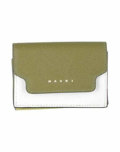 Marni Woman Document holder Sage green Cow leather Cover