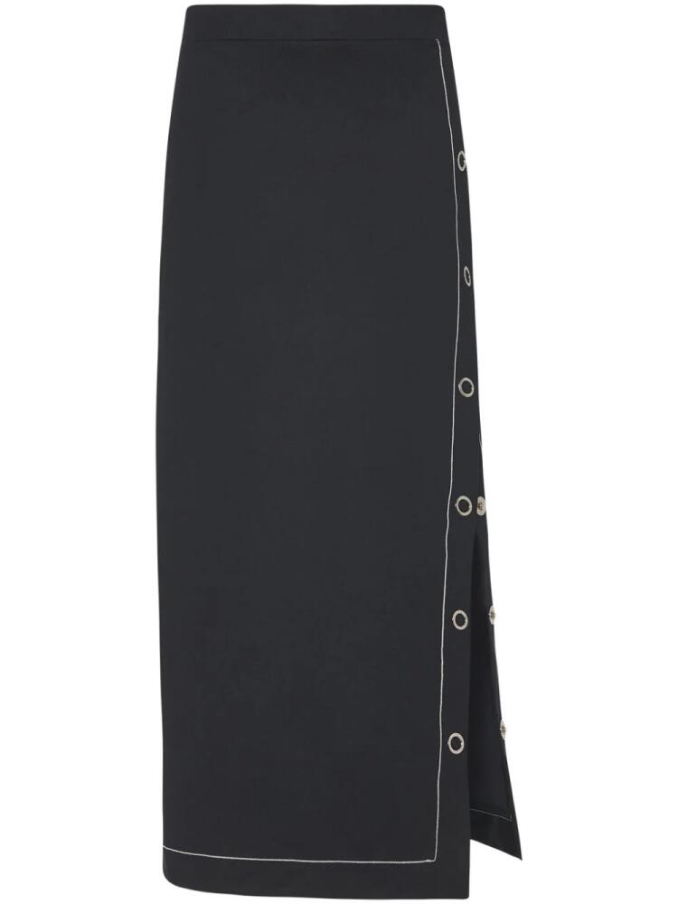 Rosetta Getty press-stud midi skirt - Black Cover