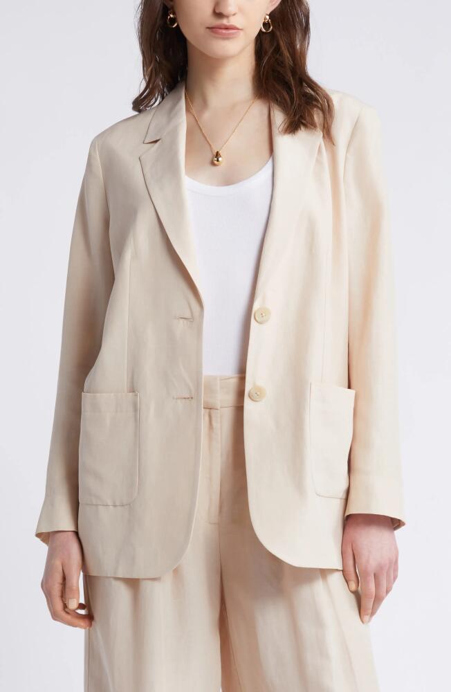 Nordstrom Relaxed Single Breasted Blazer in Beige Beach Cover