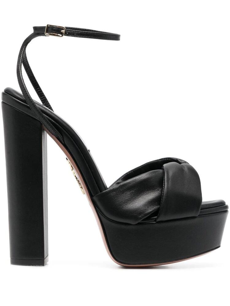 Aquazzura Olie leather platform sandals - Black Cover