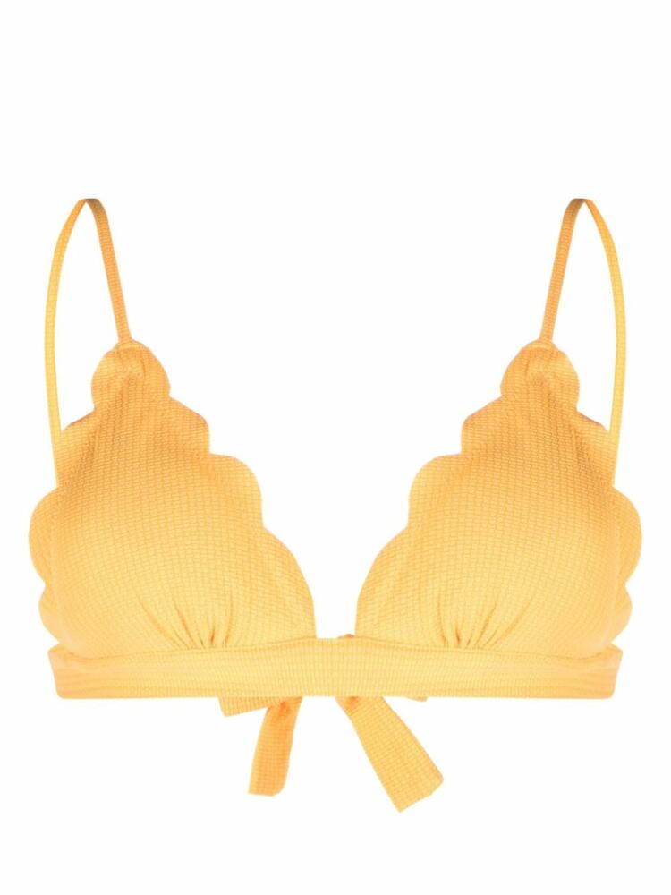 Marysia Santa Clara scallop-hem bikini top - Yellow Cover