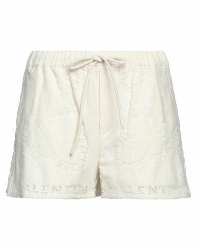 Valentino Garavani Woman Shorts & Bermuda Shorts Ivory Cotton, Polyamide Cover