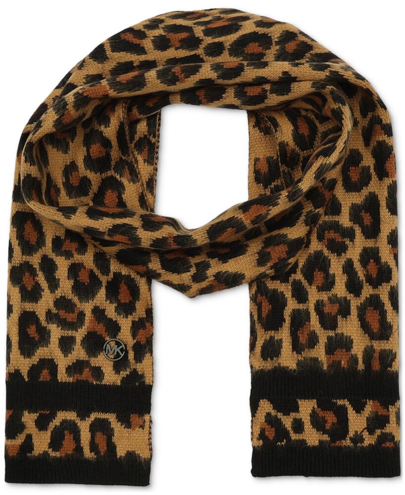 Michael Michael Kors Women's Brushed Three Color Leopard Scarf - Dark Camel Cover