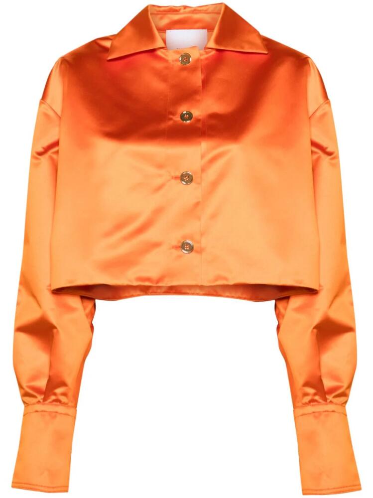 Patou cropped satin shirtjacket - Orange Cover