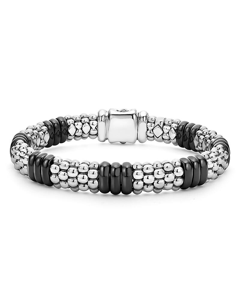 Lagos Sterling Silver Black Caviar Black Ceramic Beaded Bracelet Cover