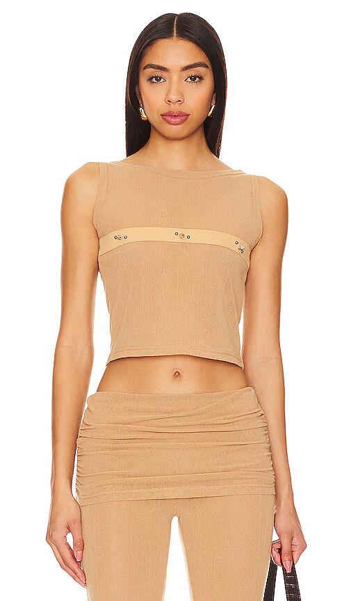 Zemeta Spike Me Mesh Top in Tan Cover