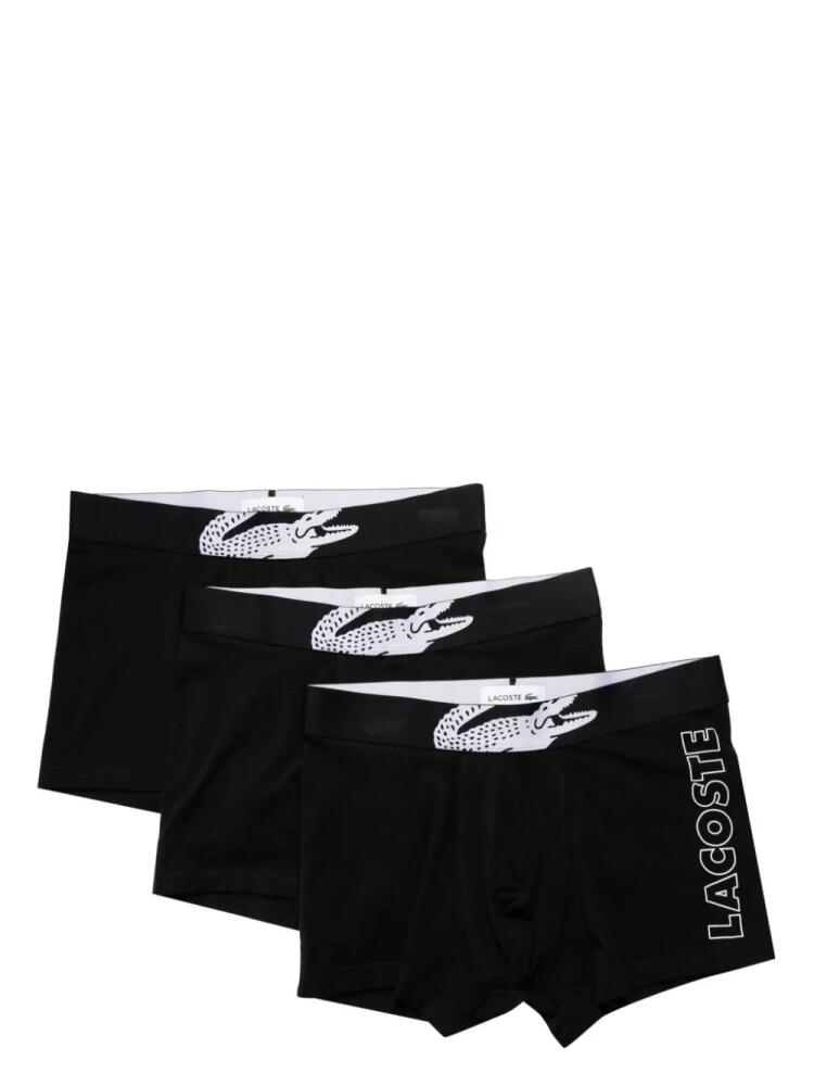 Lacoste logo-print two-tone boxers (pack of three) - Black Cover