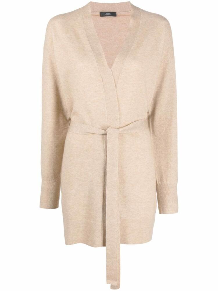 JOSEPH fine-knit tie-waist cardigan - Neutrals Cover