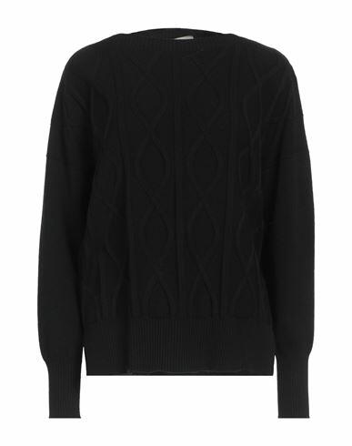 D. exterior Woman Sweater Black Merino Wool, Polyester Cover