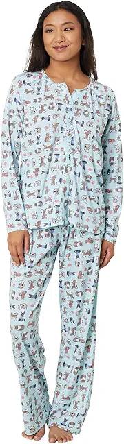 Karen Neuburger Long Sleeve Cardigan PJ Set (Cozy Cat) Women's Pajama Sets Cover