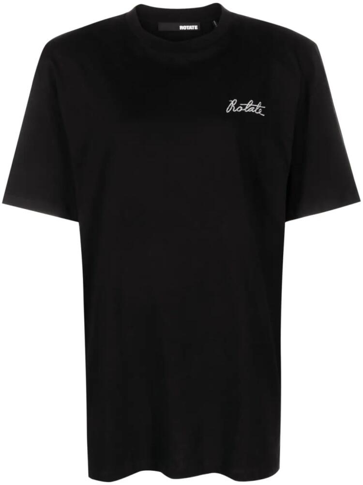 ROTATE BIRGER CHRISTENSEN embroidered-logo organic-cotton T-shirt - Black Cover