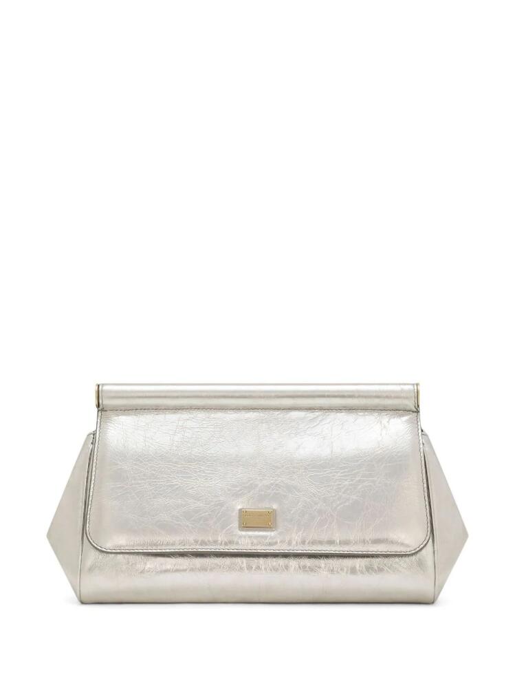 Dolce & Gabbana Sicily leather clutch bag - Silver Cover