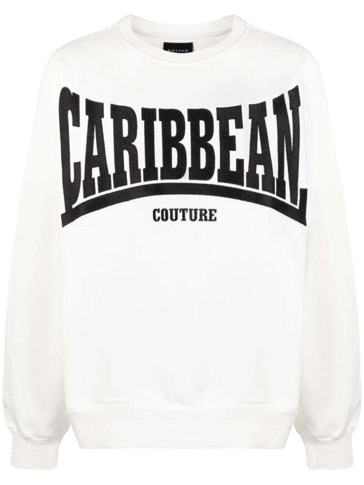 Botter text-print organic cotton sweatshirt - White Cover