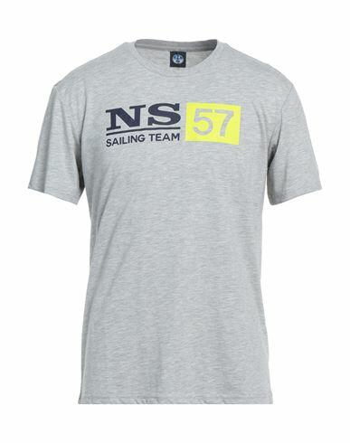 North Sails Man T-shirt Light grey Cotton Cover