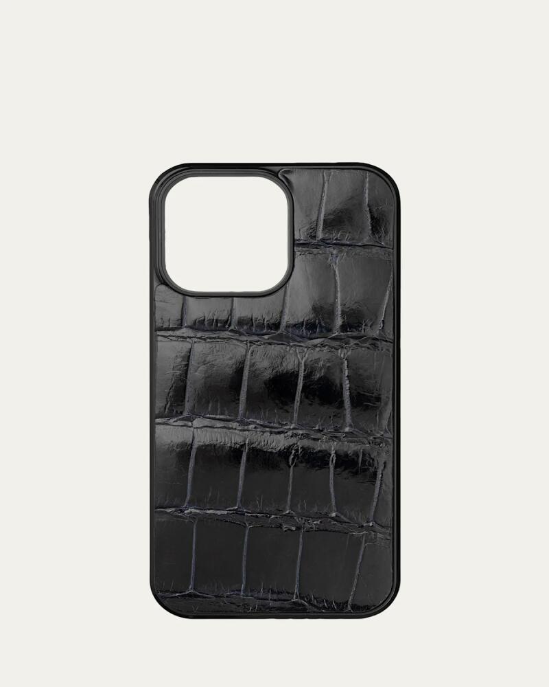 Abas Men's iPhone 15 Pro Max Leather Alligator Case Cover