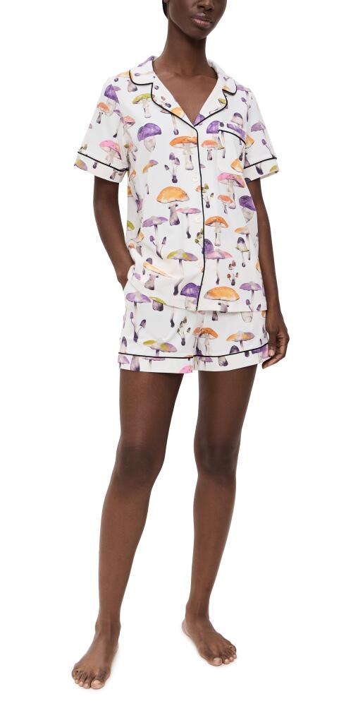 BedHead PJs Cotton Knit Short Sleeve Boxer PJ Set Dazzling Mushrooms Cover