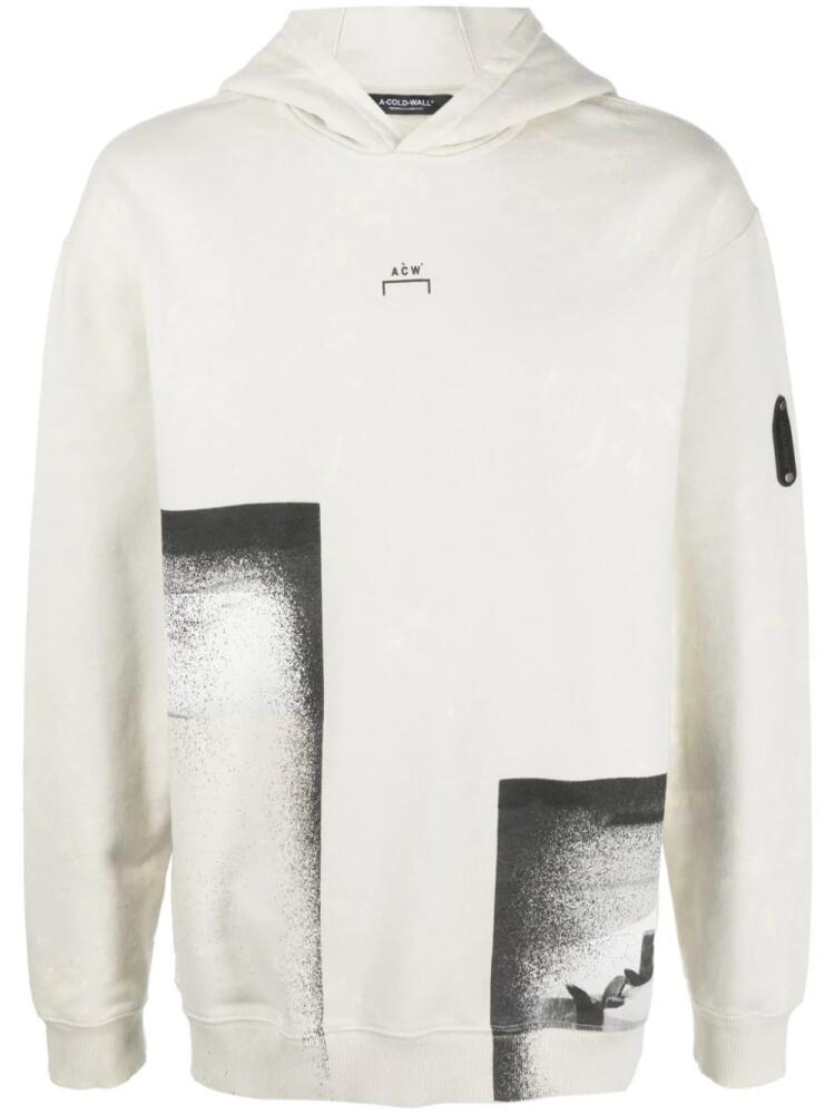 A-COLD-WALL* Bouchards graphic-print cotton hoodie - Neutrals Cover